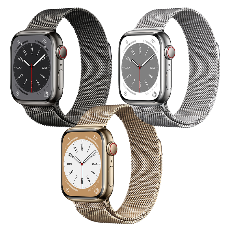 Apple Watch Series 8 GPS + Cellular - Mặt thép 41mm, dây Milanese Loop - Nhiều màu - Hàng chính hãng