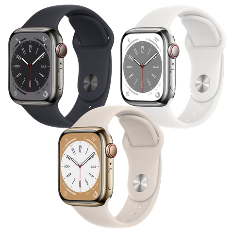 Apple Watch Series 8 GPS + Cellular - Mặt thép 41mm, dây cao su - Nhiều màu - Hàng chính hãng