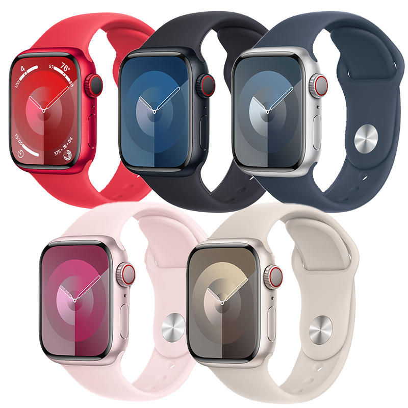  Apple Watch Series 9 GPS + Cellular 41mm dây cao su Sport Band - Chính hãng 