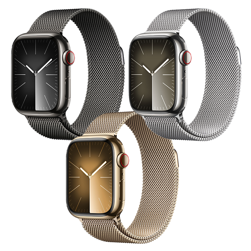 Apple Watch Series 9 GPS + Cellular - Mặt thép 41mm, dây Milanese Loop - Chính hãng