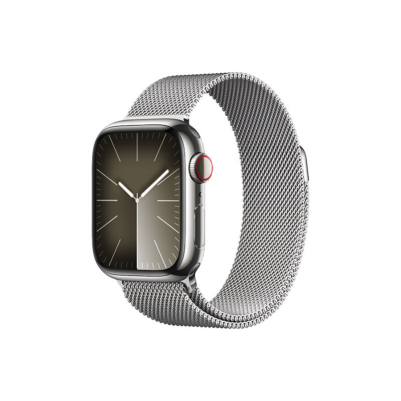  Apple Watch Series 9 GPS + Cellular - Mặt thép 41mm, dây Milanese Loop - Chính hãng 