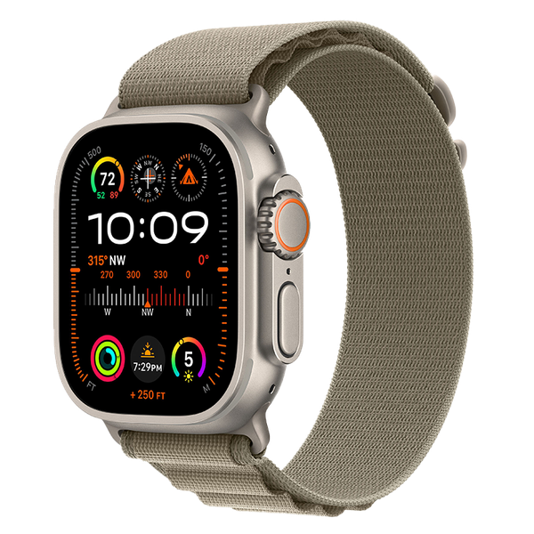 Apple Watch Ultra 2 49mm GPS + Cellular Titanium Case dây Olive Alpine Loop