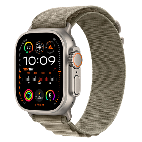 Apple Watch Ultra 2 49mm GPS + Cellular Titanium Case dây Olive Alpine Loop