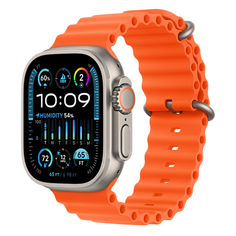 Apple Watch Ultra 2 49mm GPS + Cellular Titanium Case với dây Orange Ocean Band