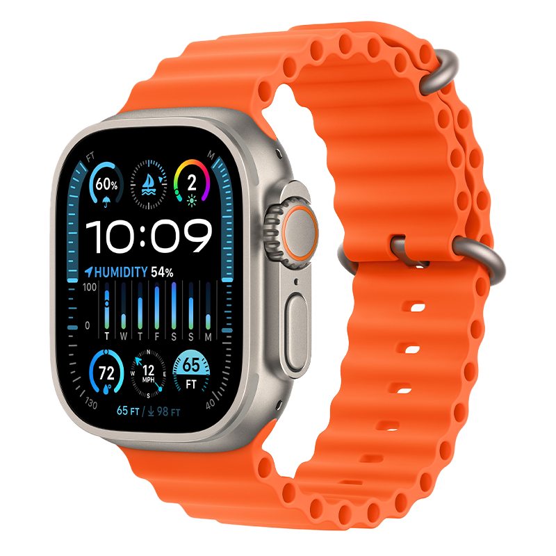  Apple Watch Ultra 2 49mm GPS + Cellular Titanium Case với dây Orange Ocean Band 