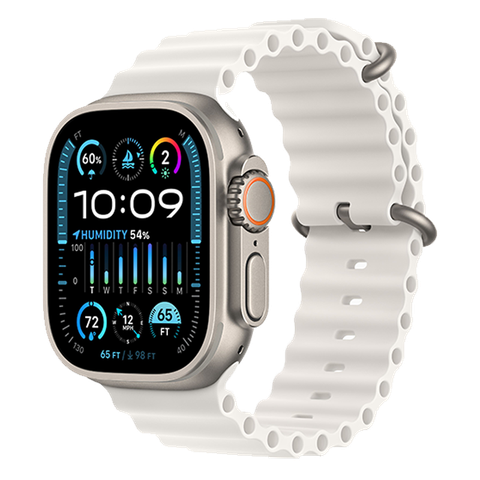 Apple Watch Ultra 2 49mm GPS + Cellular Titanium Case với dây White Ocean Band