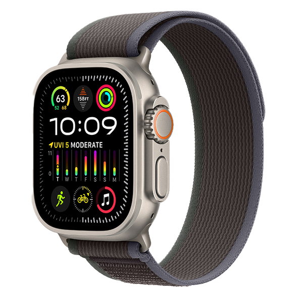 Apple Watch Ultra 2 49mm GPS + Cellular Titanium Case với dây Green/Gray Trail Loop