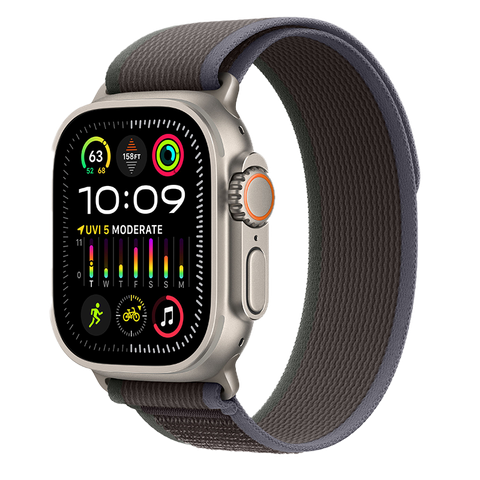 Apple Watch Ultra 2 49mm GPS + Cellular Titanium Case với dây Green/Gray Trail Loop