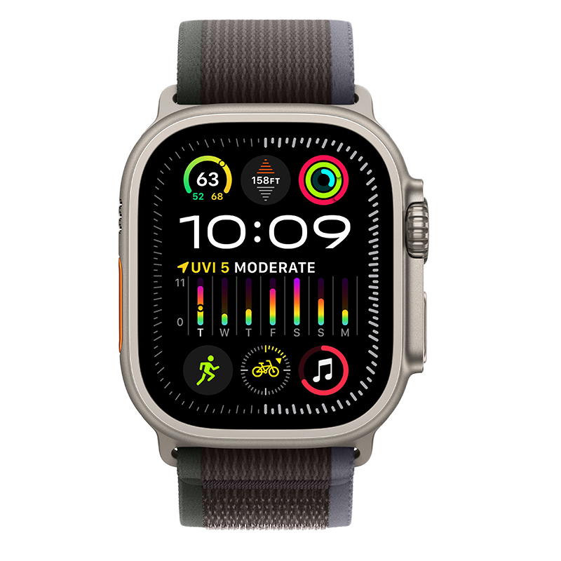  Apple Watch Ultra 2 49mm GPS + Cellular Titanium Case với dây Green/Gray Trail Loop 