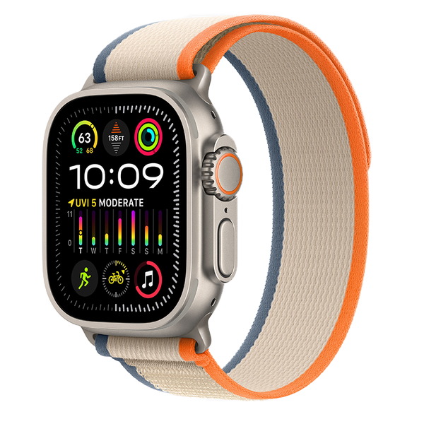 Apple Watch Ultra 2 49mm GPS + Cellular Titanium Case với dây Orange/Beige Trail Loop
