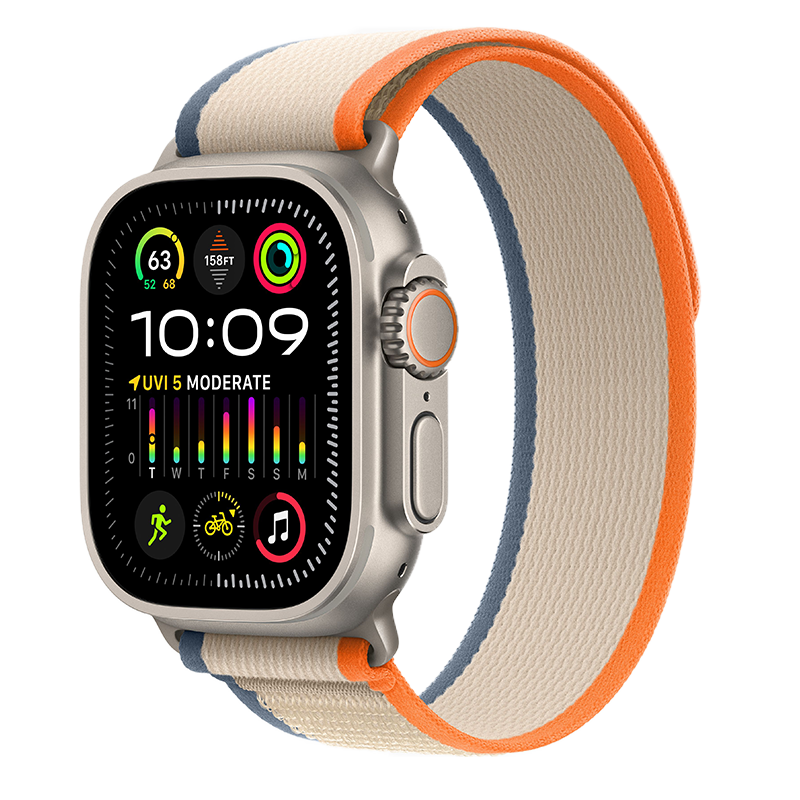  Apple Watch Ultra 2 49mm GPS + Cellular Titanium Case với dây Orange/Beige Trail Loop 