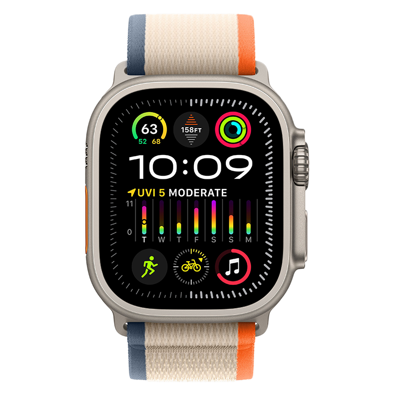  Apple Watch Ultra 2 49mm GPS + Cellular Titanium Case với dây Orange/Beige Trail Loop 