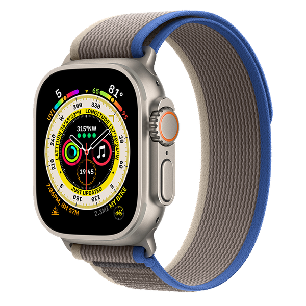 Apple Watch Ultra 49mm GPS + Cellular Titanium Case với dây Blue/Gray Trail Loop