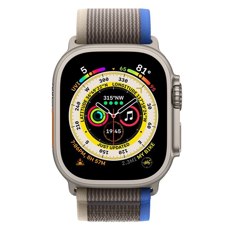  Apple Watch Ultra 49mm GPS + Cellular Titanium Case với dây Blue/Gray Trail Loop 