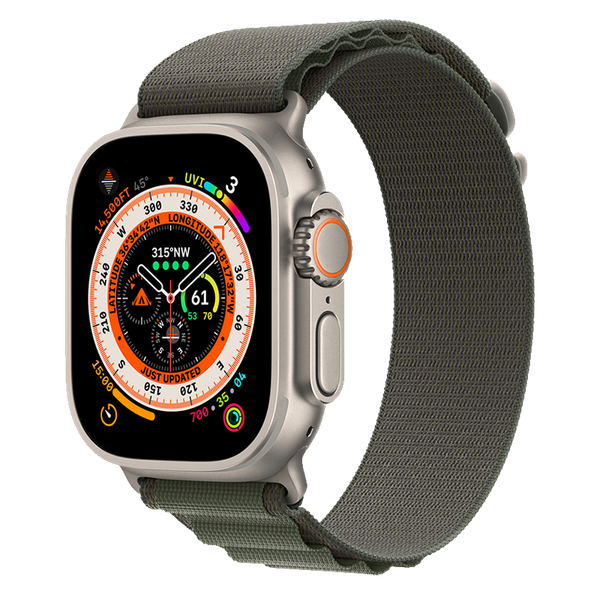 Apple Watch Ultra 49mm GPS + Cellular Titanium Case với dây Green Alpine Loop