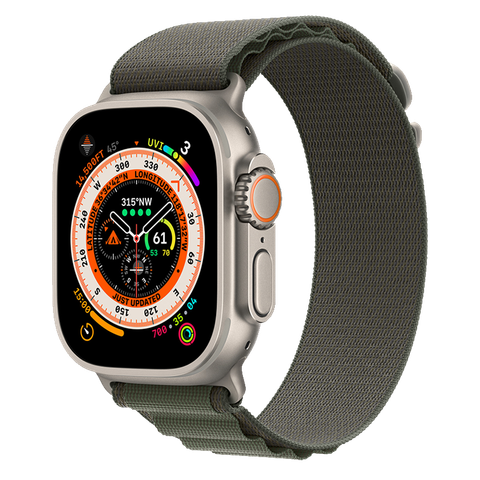 Apple Watch Ultra 49mm GPS + Cellular Titanium Case với dây Green Alpine Loop
