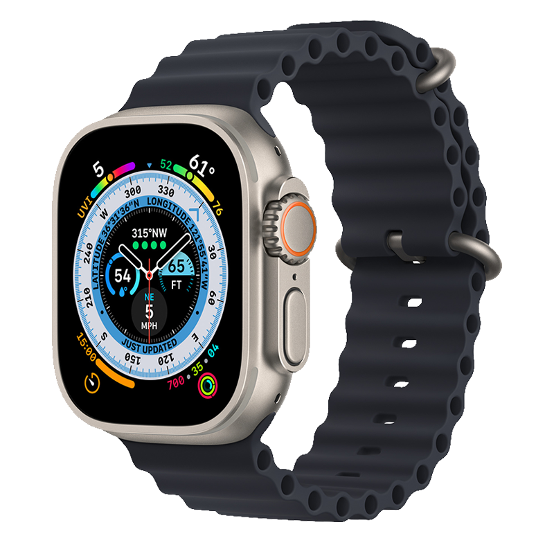  Apple Watch Ultra 49mm GPS + Cellular Titanium Case với dây Midnight Ocean Band 