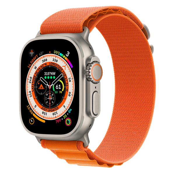 Apple Watch Ultra 49mm GPS + Cellular Titanium Case với dây Orange Alpine Loop
