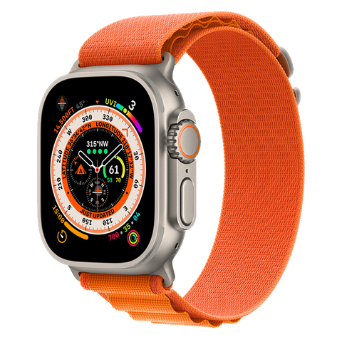 Apple Watch Ultra 49mm GPS + Cellular Titanium Case với dây Orange Alpine Loop