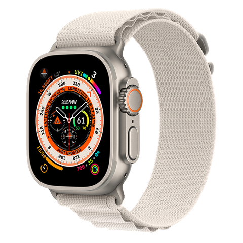 Apple Watch Ultra 49mm GPS + Cellular Titanium Case với dây Starlight Alpine Loop