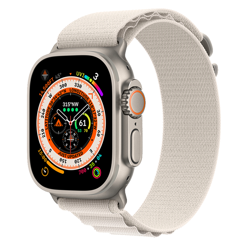  Apple Watch Ultra 49mm GPS + Cellular Titanium Case với dây Starlight Alpine Loop 