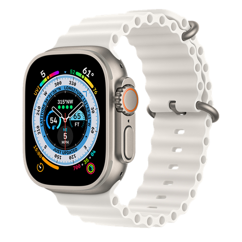 Apple Watch Ultra 49mm GPS + Cellular Titanium Case với dây White Ocean Band