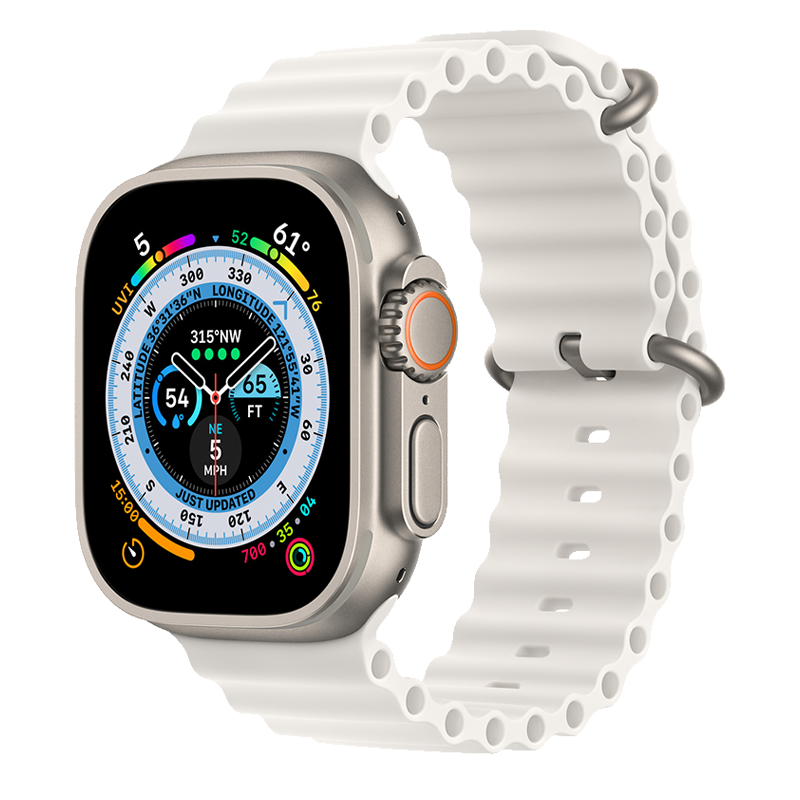  Apple Watch Ultra 49mm GPS + Cellular Titanium Case với dây White Ocean Band 