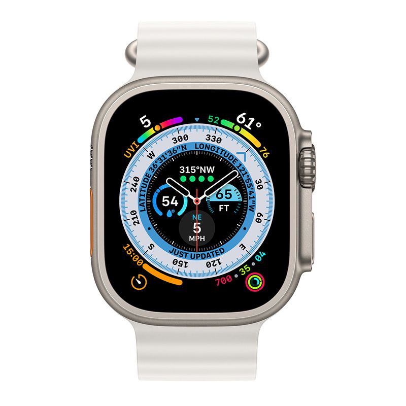  Apple Watch Ultra 49mm GPS + Cellular Titanium Case với dây White Ocean Band 