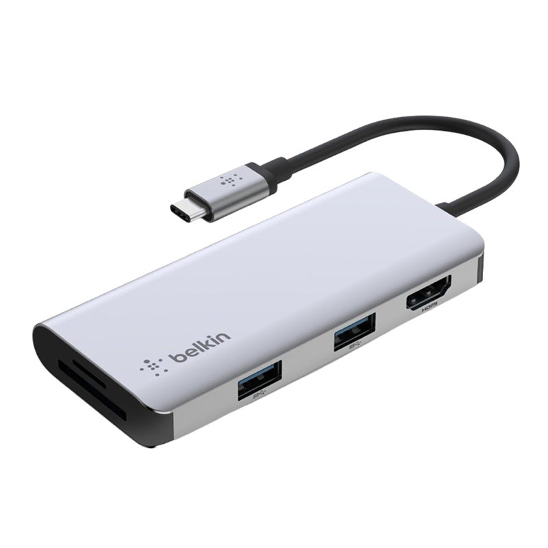  Belkin Multiport 5-in-1 USB-C Hub - AVC007btSGY - Hàng chính hãng 