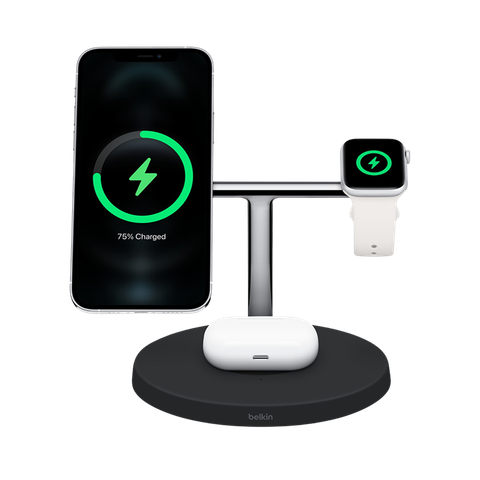 Belkin BOOST↑CHARGE PRO 3-in-1 Wireless Charger with MagSafe - Hàng chính hãng