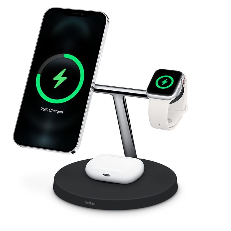  Belkin BOOST↑CHARGE PRO 3-in-1 Wireless Charger with MagSafe - Hàng chính hãng 