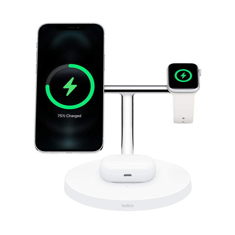  Belkin BOOST↑CHARGE PRO 3-in-1 Wireless Charger with MagSafe - Hàng chính hãng 