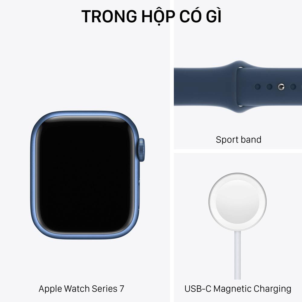  Apple Watch Series 7 GPS + Cellular 41mm dây cao su Sport Band - Nhiều màu - Hàng chính hãng 