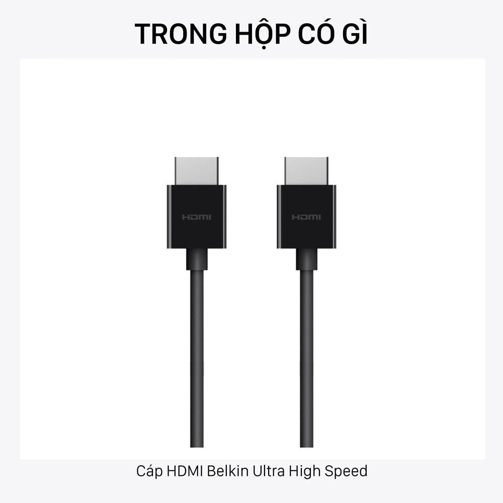  Cáp HDMI Belkin Ultra High Speed 2.1 hỗ trợ 4K, 8K - AV10175bt2M-BLK - Hàng chính hãng 