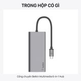  Belkin Multimedia 6-in-1 USB-C Hub - F4U092btSGY - Hàng chính hãng 