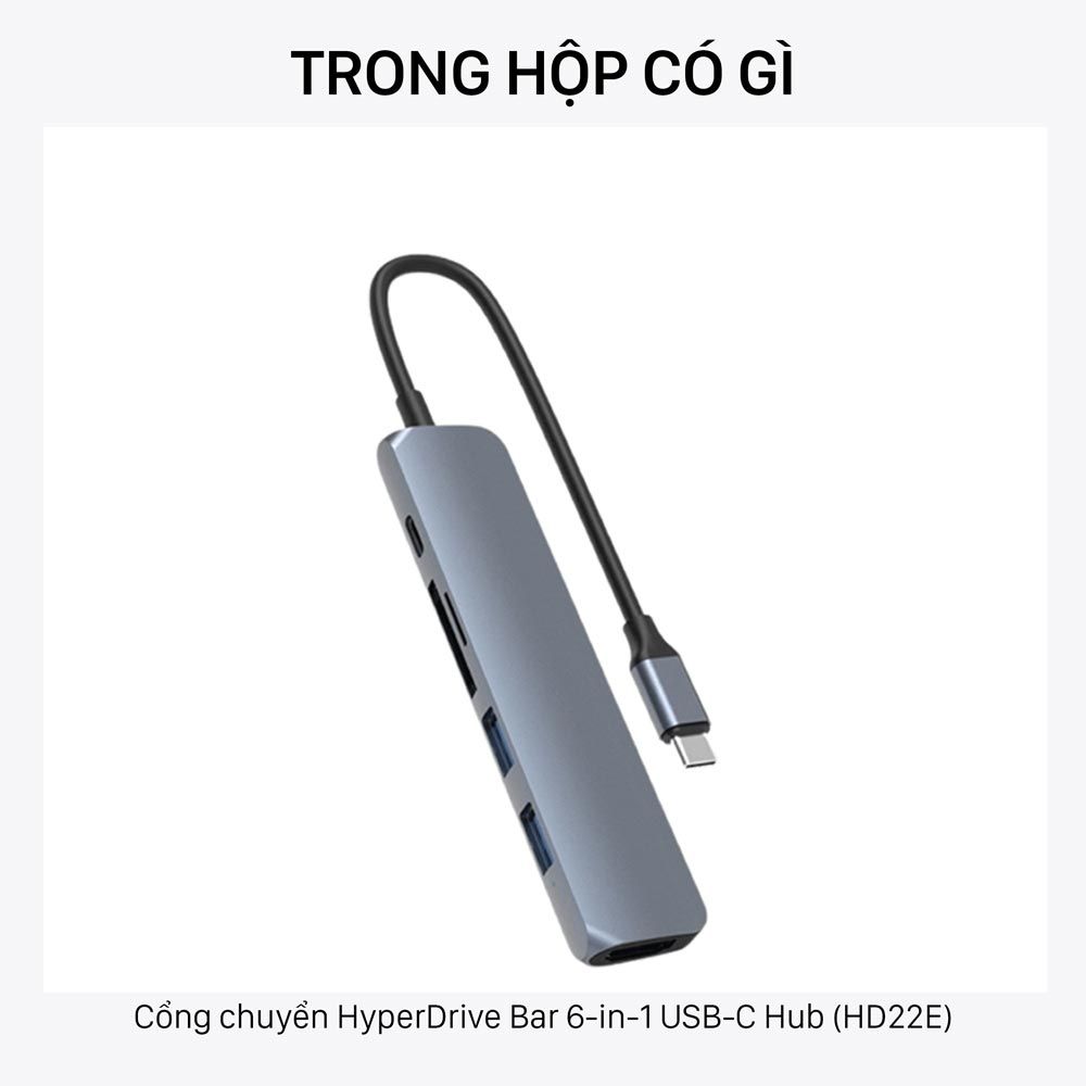  Cổng chuyển HyperDrive Bar 6-in-1 USB-C Hub (HD22E) 