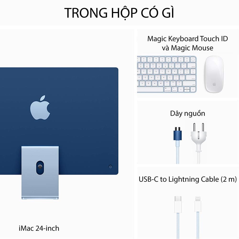  iMac 2021 24-inch 4.5K - 8GB / 256GB - Apple M1 / 8 Core CPU / 8 Core GPU - Hàng chính hãng 