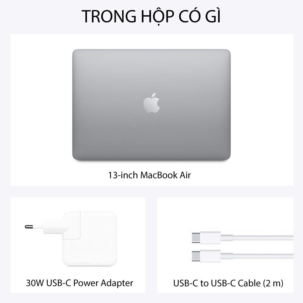  MacBook Air 13-inch 2020 Gray - 8GB / 256GB - Apple M1 / 8 Core CPU / 7 Core GPU - Hàng chính hãng - Part: MGN63 