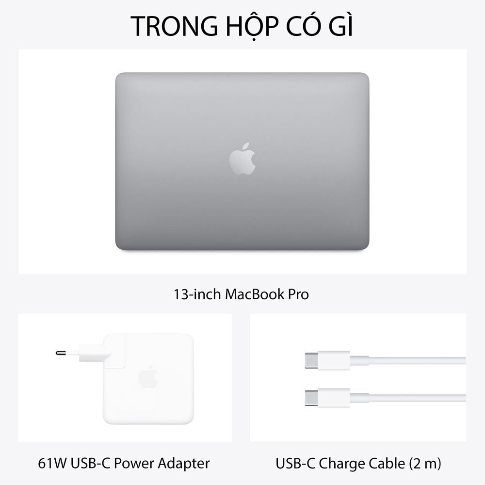  MacBook Pro 13-inch 2020 Gray - M1 / 8GB / 256GB - Hàng chính hãng - Part: MYD82 