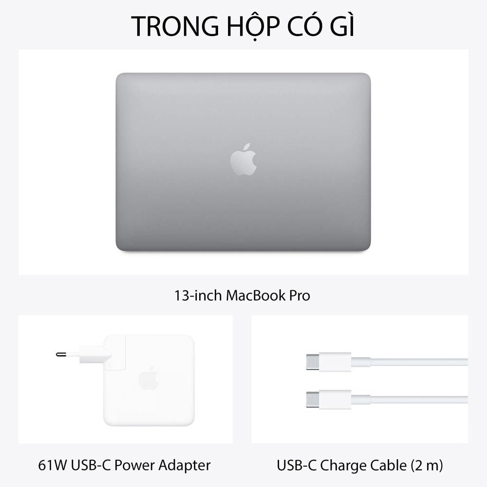  MacBook Pro 13-inch 2020 Gray - M1 / 8GB / 512GB - Hàng chính hãng - Part: MYD92 