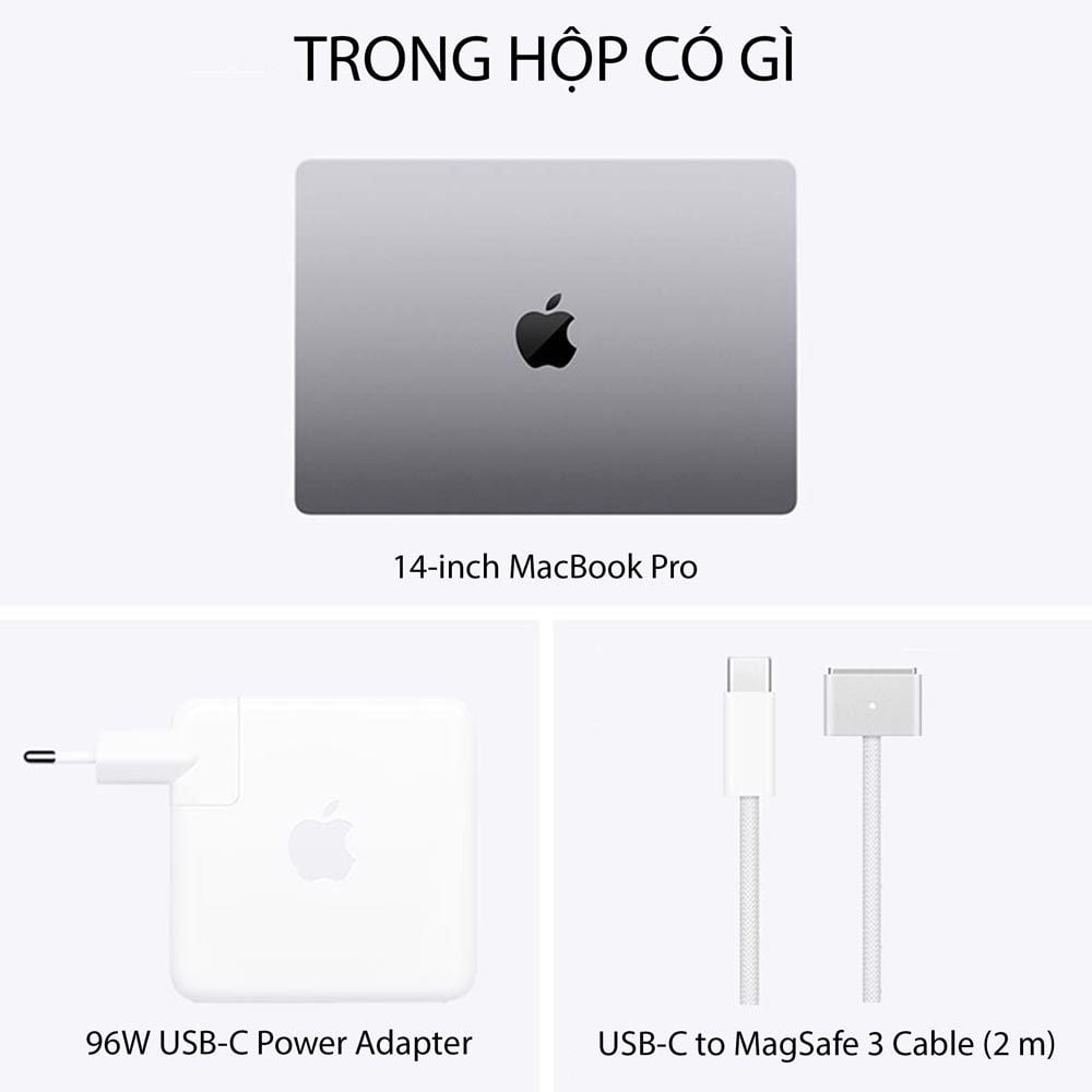  MacBook Pro 14-inch Option Apple M1 MAX 10-Core CPU / 32-Core GPU / 64GB RAM / 1TB - Hàng chính hãng 