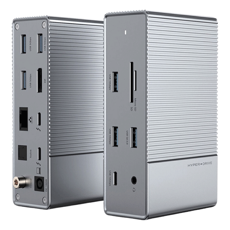 Cổng chuyển hyperdrive gen 2 16-in-1 thunderbolt 3 docking station và bộ nguồn dc 180w (hd-g2tb3)