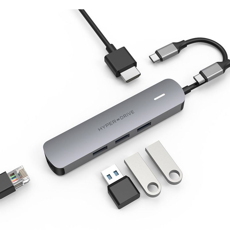  Cổng chuyển HyperDrive Tube HDMI 4K 30Hz 6-in-1 USB-C Hub (HD233B) 