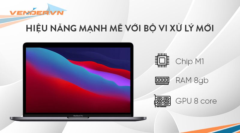  MacBook Pro 13-inch 2020 Gray - M1 / 8GB / 512GB - Hàng chính hãng - Part: MYD92 