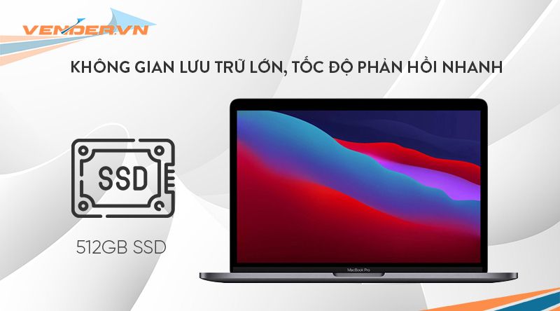  MacBook Pro 13-inch 2020 Gray - M1 / 8GB / 512GB - Hàng chính hãng - Part: MYD92 