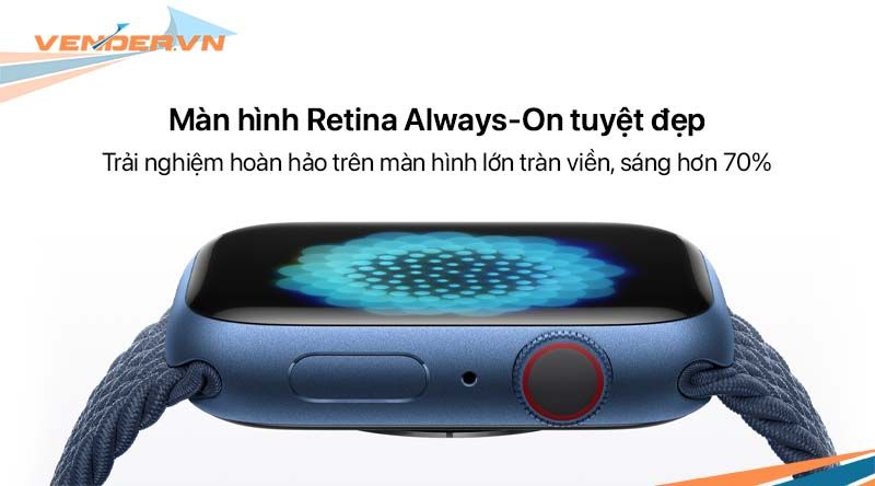  Apple Watch Series 7 GPS + Cellular - Mặt thép 45mm, dây cao su - Nhiều màu - Hàng chính hãng 