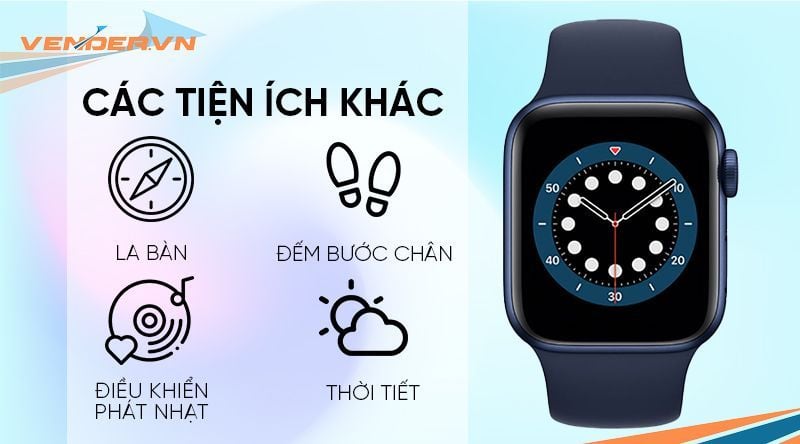  Apple Watch Series 6 GPS - Mặt nhôm - Dây cao su - 40mm - Hàng chính hãng 