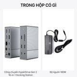  Cổng chuyển HyperDrive Gen 2 16-in-1 Thunderbolt 3 Docking Station và bộ nguồn DC 180W (HD-G2TB3) 