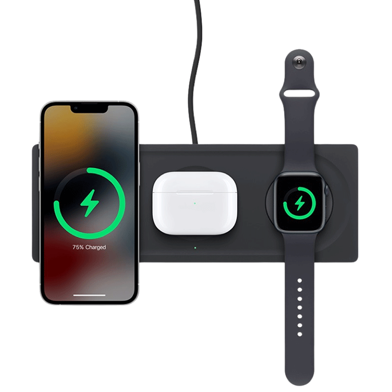  Belkin Dock BOOST↑CHARGE™ PRO 3-in-1 Wireless Charger Pad with MagSafe - Hàng chính hãng 