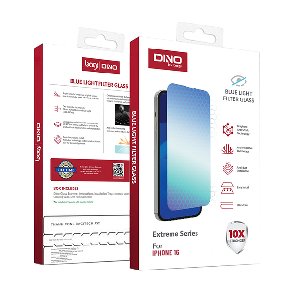 Kính cường lực chống ánh sáng xanh Bagi Dino Extreme cho iPhone 16